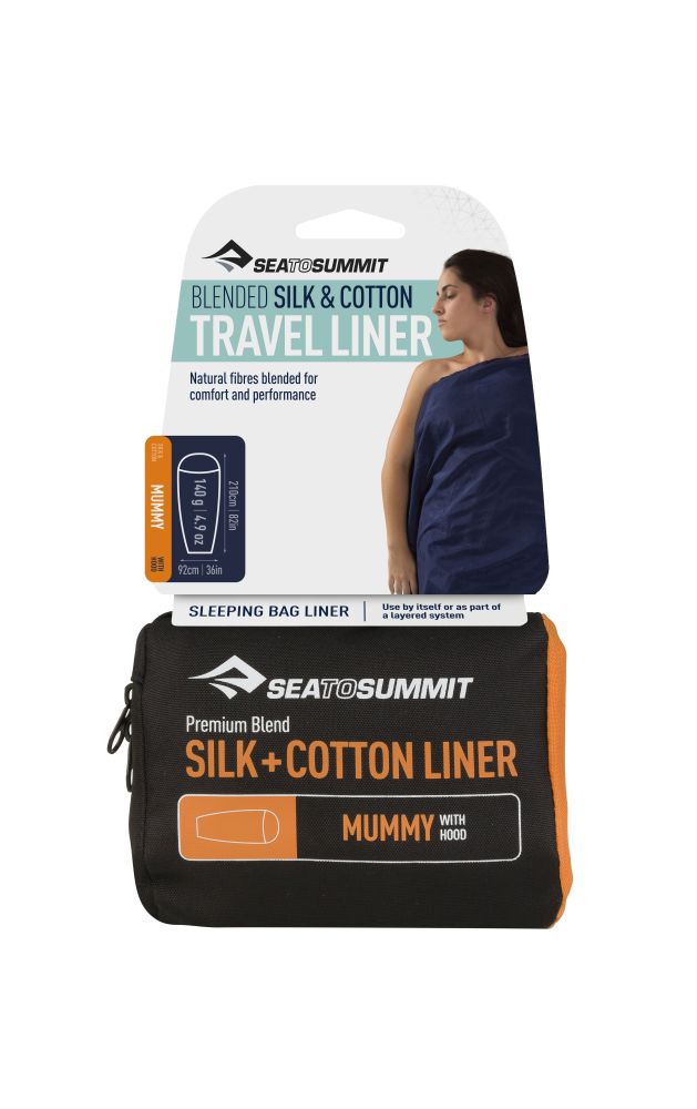 Sea To Summit Silk-Cotton Travel Liner Mummy with Hood