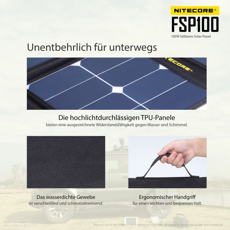 Nitecore FSP100 - 100 W Solarpanel