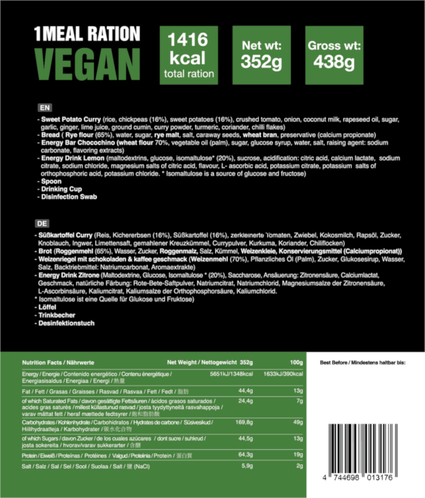 Tactical Foodpack 1 Meal Ration Vegan