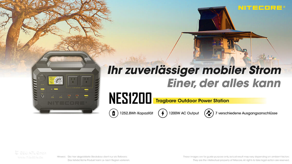 Nitecore NES1200 - mobile Stromversorgung - 1252,8 Wh