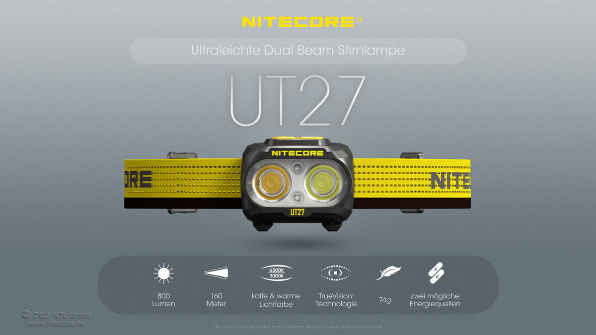 Nitecore Stirnlampe UT32 XP-L2, Stirnlampen,   Reiseausrüstungen