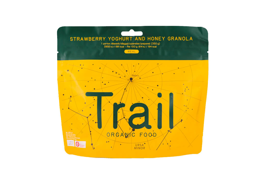 Trail Organic Food Erdbeerjoghurt und Honig-Granola