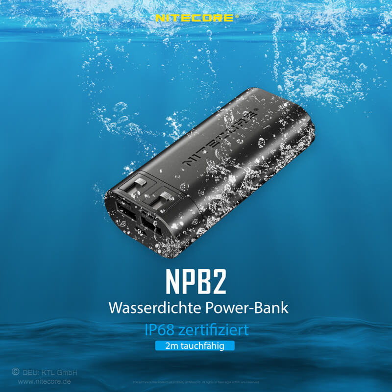 Nitecore Powerbank NPB2 - 10000mAh, wasserdicht
