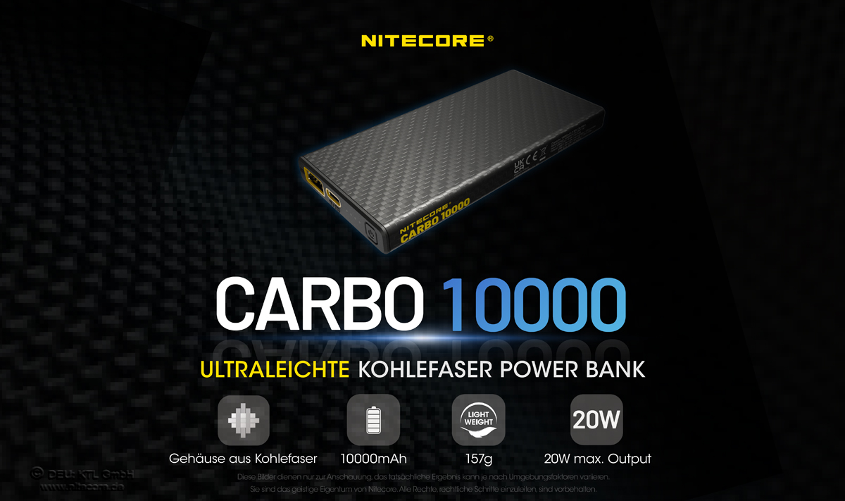 Nitecore CARBO10000 Powerbank Mini-Power-Set