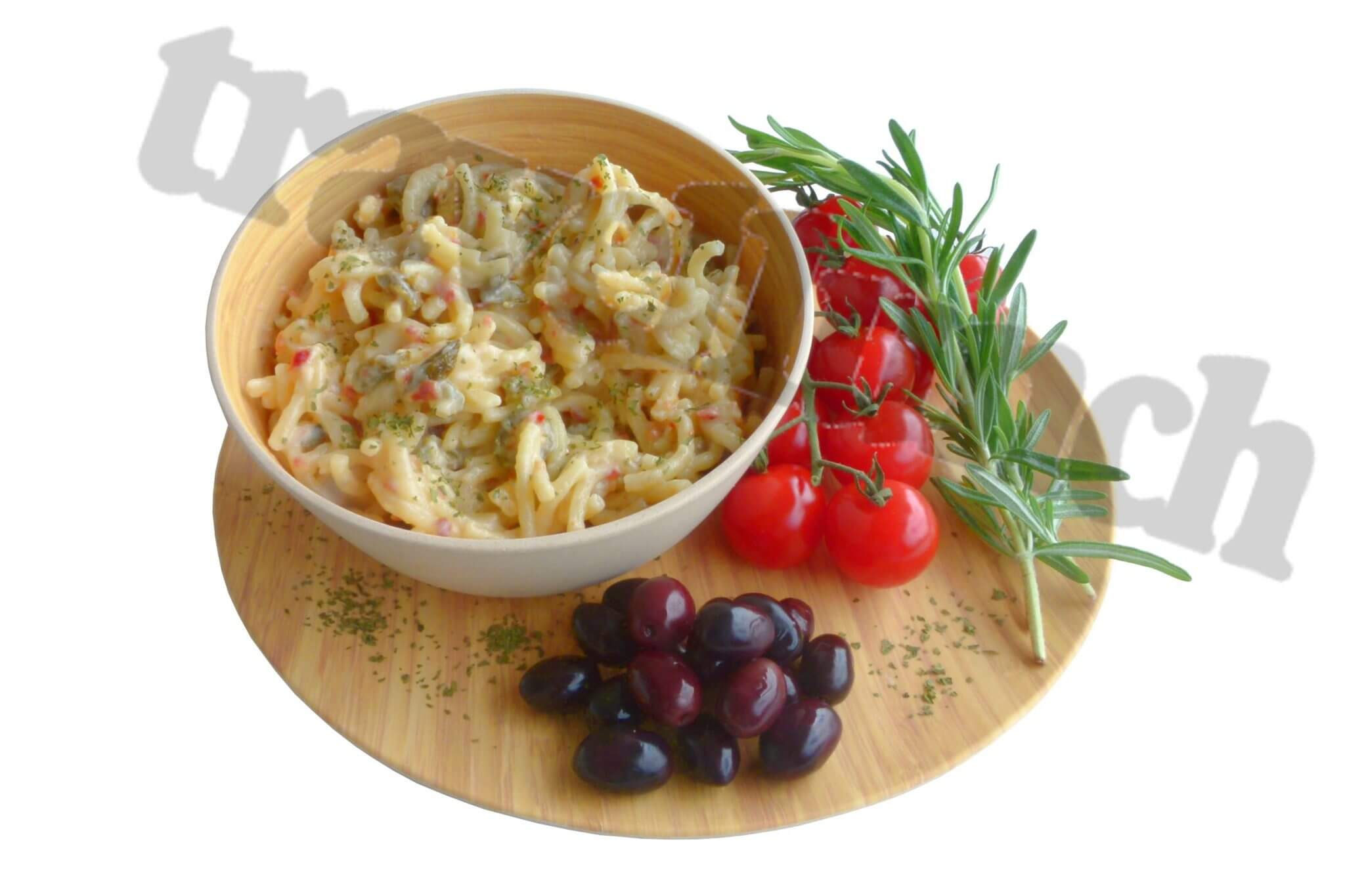 Travellunch Pasta mit Oliven - vegetarisch